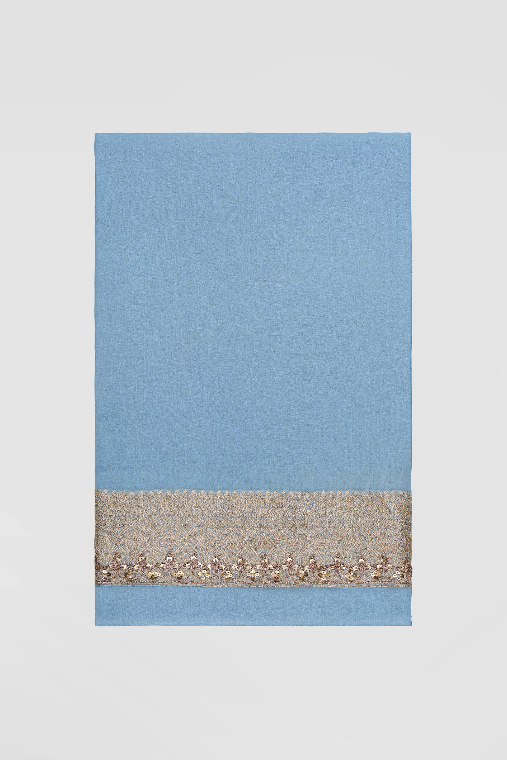 Gul Handwoven Benarasi Gota Patti Silk Saree, Powder Blue, image 6